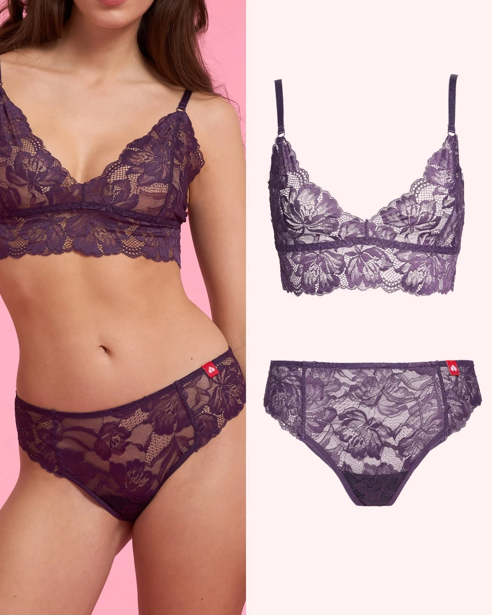 Set: Luxury Lace Bralette & Slip – Light