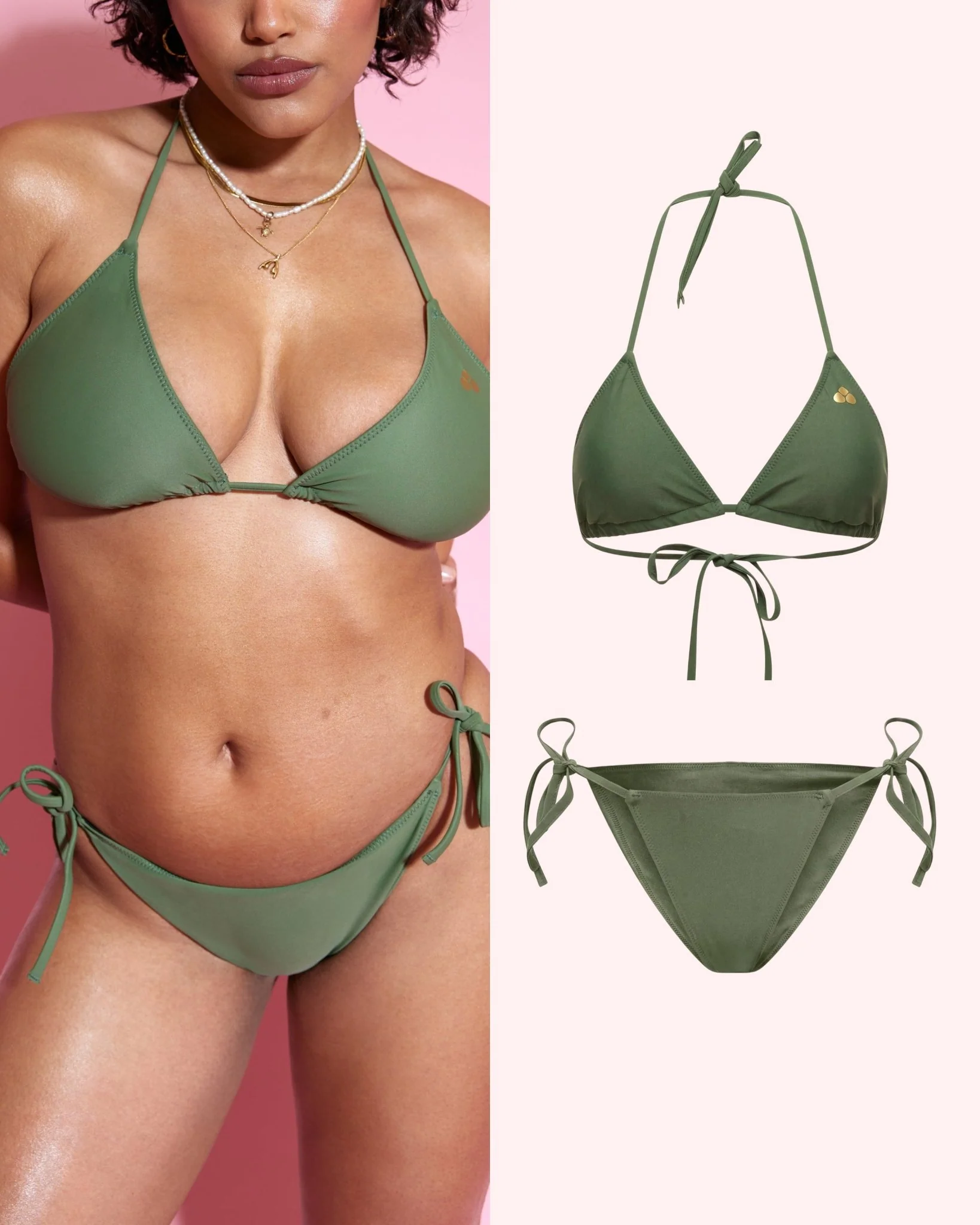 Set: Bikinitop Triangle & Perioden Bademode Tie Slip
